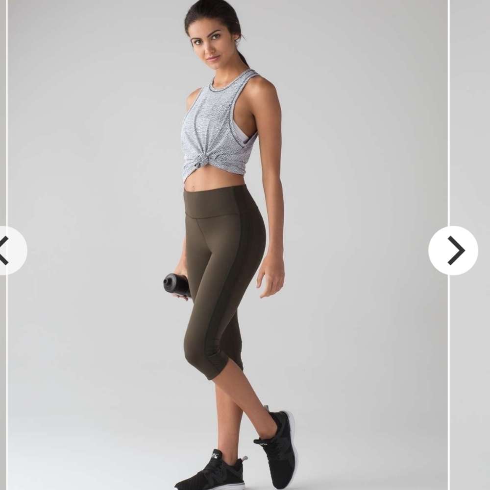 Lululemon Squad Goals TankSheer Luon Pebble Jacquard White Black Sz.4/6